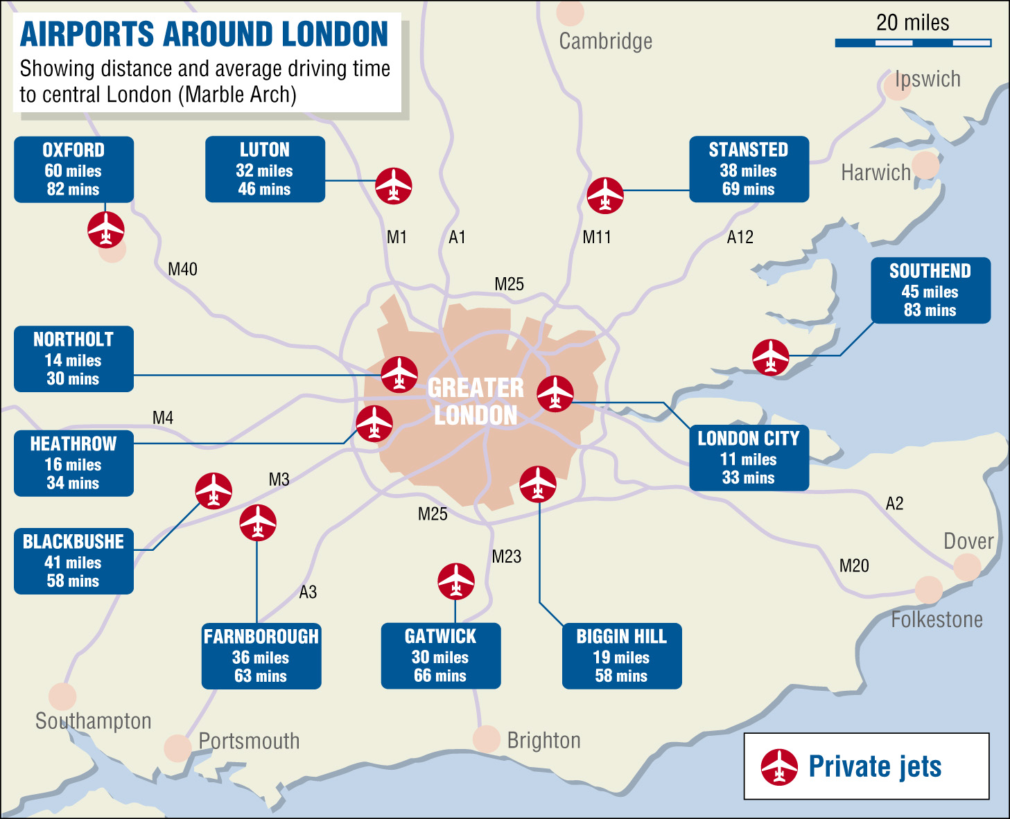 map of london with airports Private Jet Charter Air Hire London Any Airport Privatefly map of london with airports